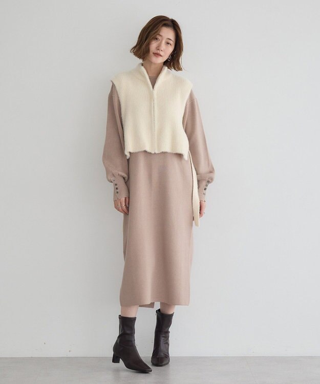 イェッカ ヴェッカ（YECCA VECCA）/【2点SET】ZIPベストセットニットワンピース 2点SET】ZIPベストセットニットワンピース / YECCA VECCA