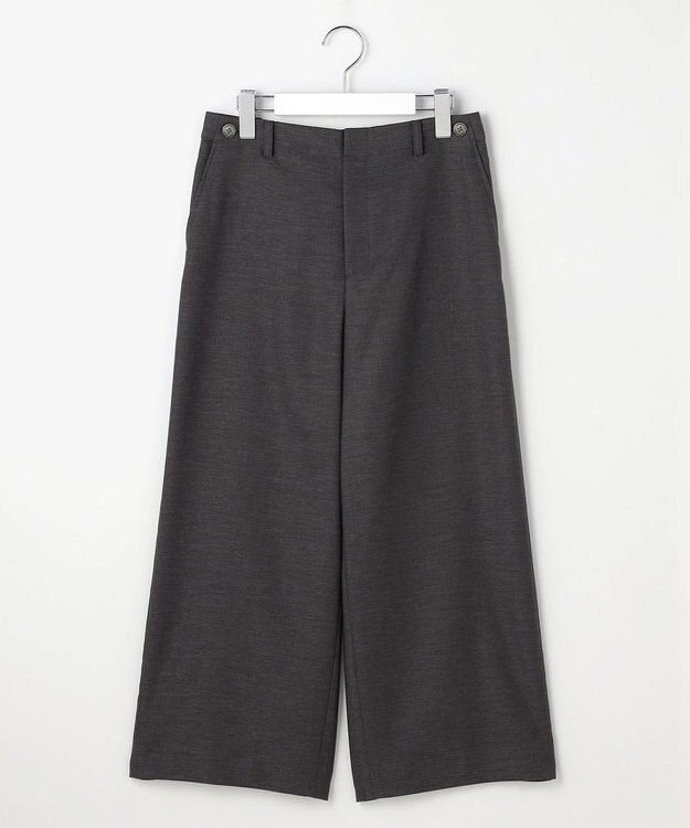 J.PRESS LADIES L FLAXASAオックス ワイド ストレート パンツ チャコール系