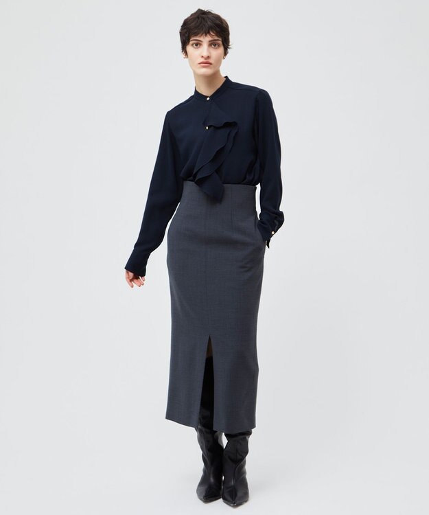 BEIGE， 【Precious 2月号掲載】LAC / 2WAYストレッチIラインスカート C.Gray