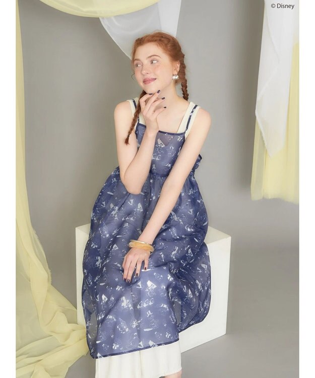 AMERICAN HOLIC 総柄シアーキャミワンピース／Ｄｉｓｎｅｙ Navy