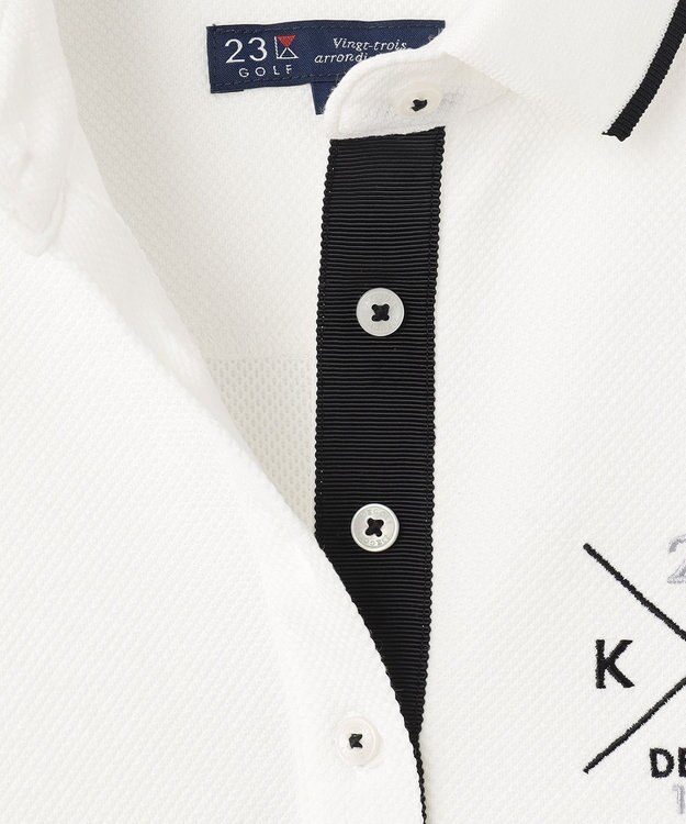 23区GOLF 【WOMEN】【UVカット】ハニカムカノコ長袖ポロシャツ ホワイト系