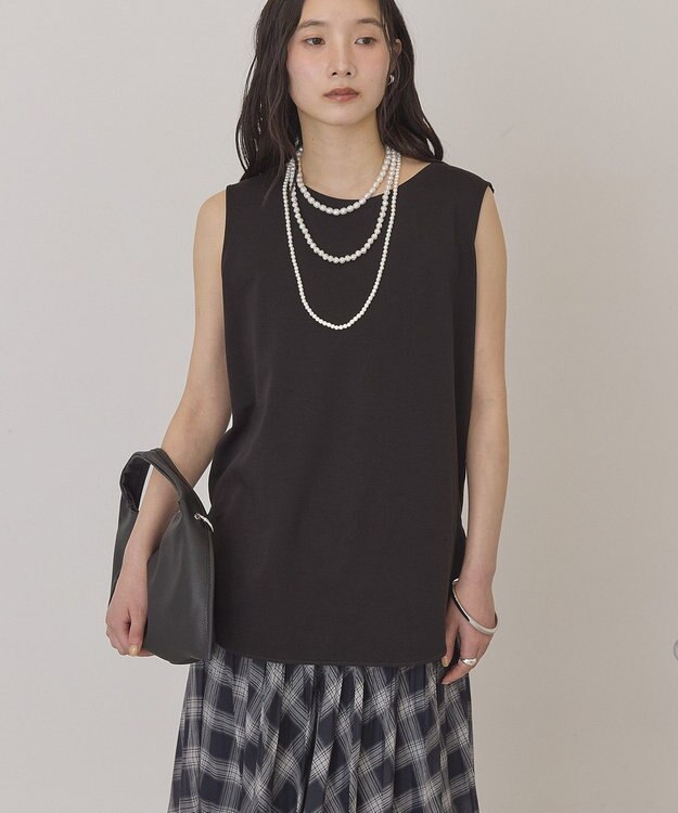 AMERICAN HOLIC ラウンドヘムタンクトップ Black