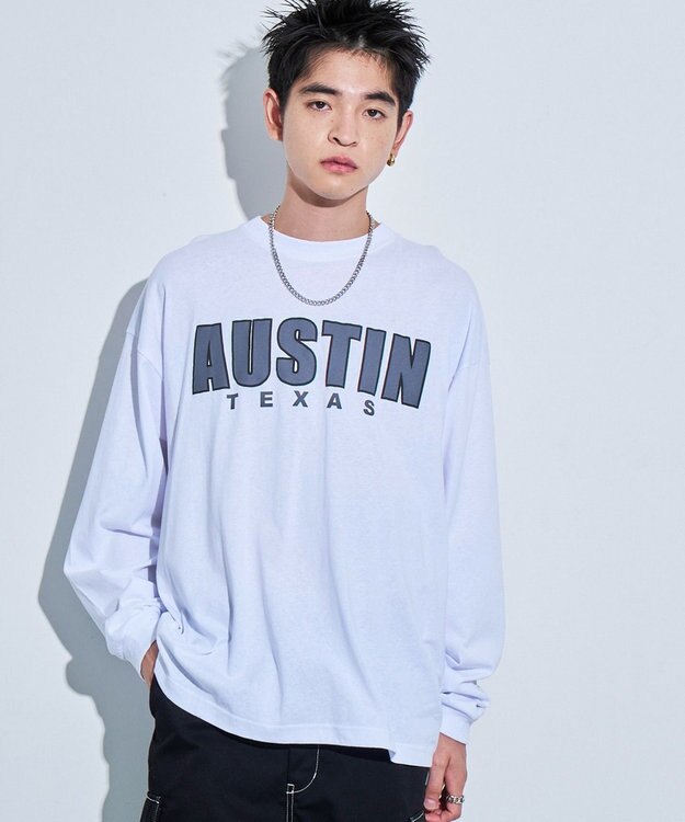 WEGO アクセ付きグラフィックT（LS） ホワイト