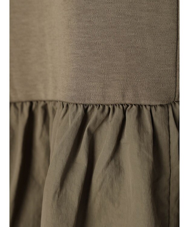 Green Parks Ｂ．ドッキングボリュームギャザーワンピース Black