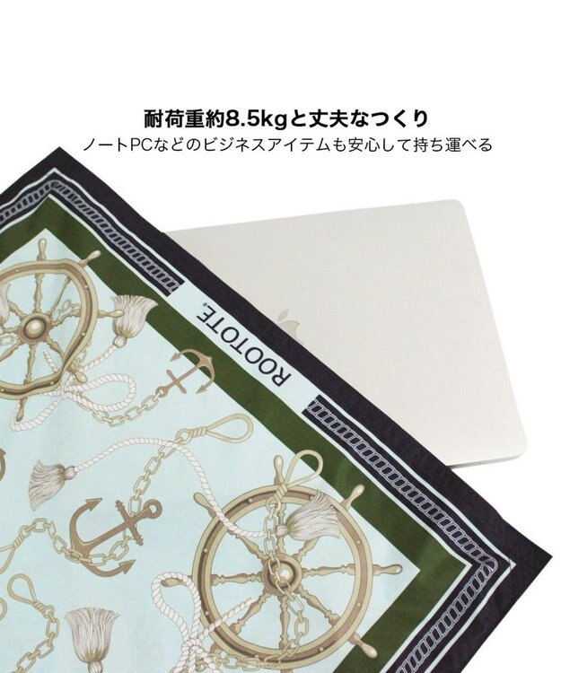 ROOTOTE 3664【エコバッグになるチャームトート】LT.トール.スカーフ-A 03：アンカー・ライトブルー