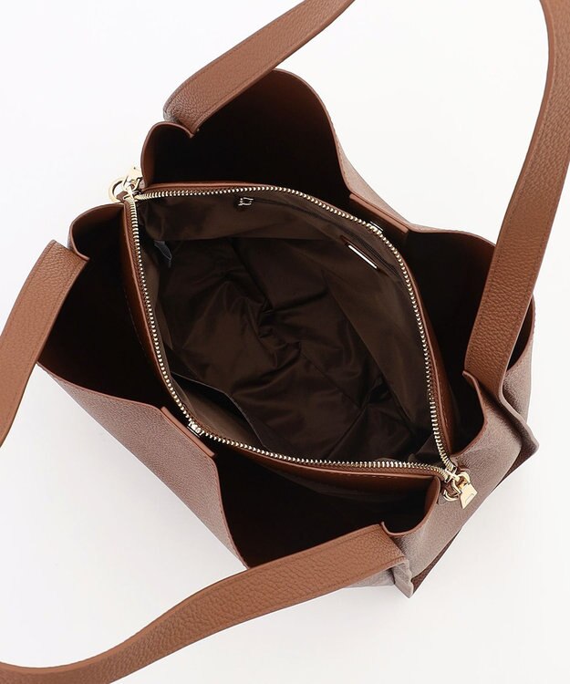 LA BAGAGERIE ソフトシュリンク2WAYハンドバッグ large チョコ