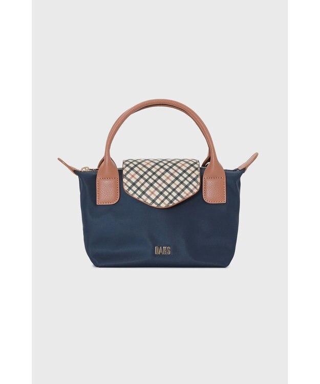 DAKS 【2WAY】ナイロン×牛革 ハウスチェック ミニバッグ ラベンダー