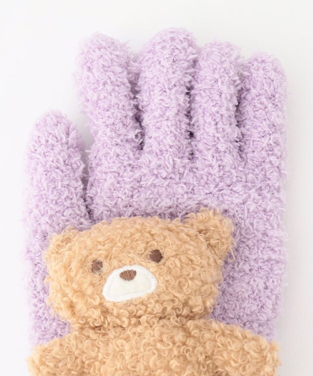 ANY KIDS 立体アニマル手袋 ラベンダー×クマ