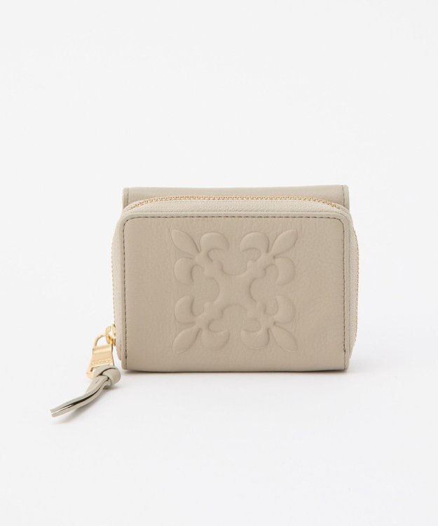 russet 【2025AW新作】エンボスモノグラム三つ折りウォレット(SO-433) GrayBeige