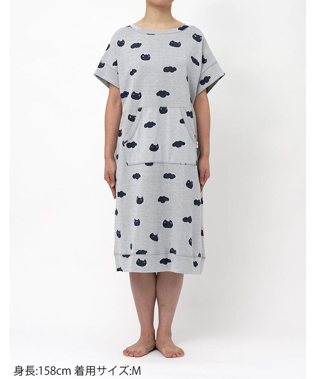 tsumori chisato SLEEP ツモリチサト ワンピース 綿100%(本体) ジャカード 4分袖 ロング丈 レディース UNX105/ワコール アイボリー