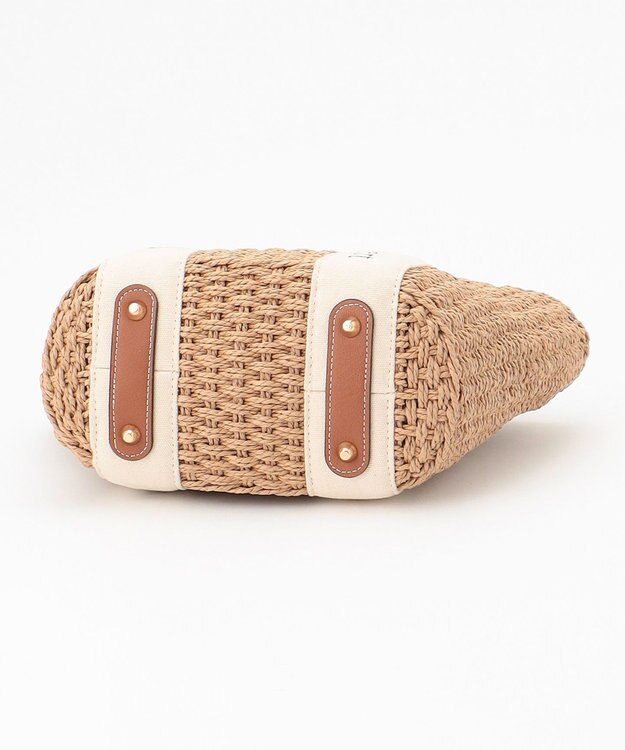 LA BAGAGERIE 【maison vert】【ペーパー素材・多収納】ロゴテープかごバッグ ブルー