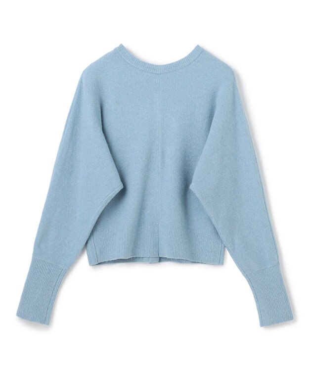 UNFILO 【前後着用 可能】ふわふわニット 2WAY パールボタンカーディガン サックス