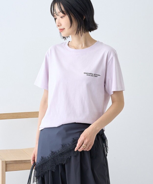AMERICAN HOLIC フォト&レタリングプリントTシャツ Lavender