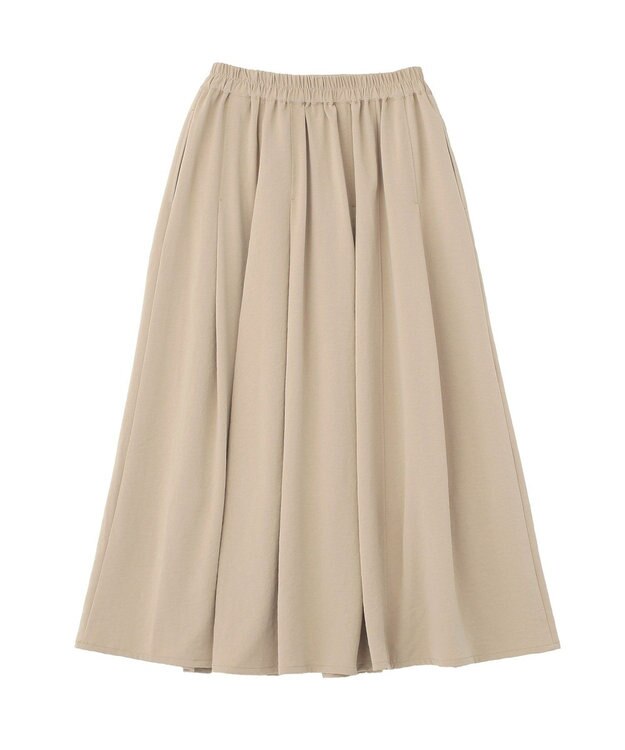 Green Parks プリーツサテンフレアスカート Light Beige