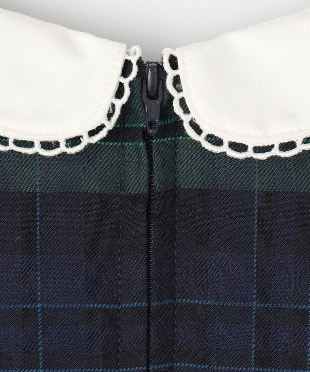 組曲 KIDS 【110-140㎝】クラシックチェック ワンピース グリーン系3