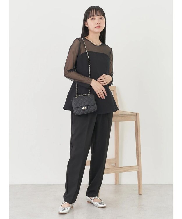 earth music&ecology テーパードパンツ Black