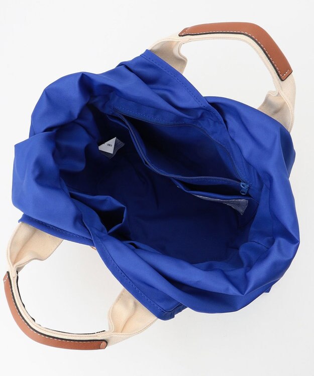 LA BAGAGERIE 【maison vert】【ペーパー素材・多収納】ロゴテープかごバッグ ブルー