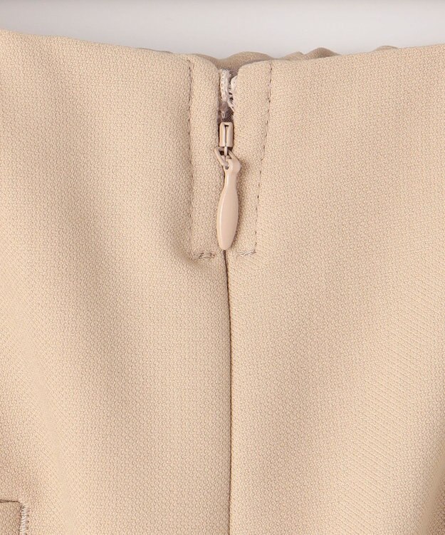 自由区 【洗える】オックスストレッチストレート スカート ベージュ