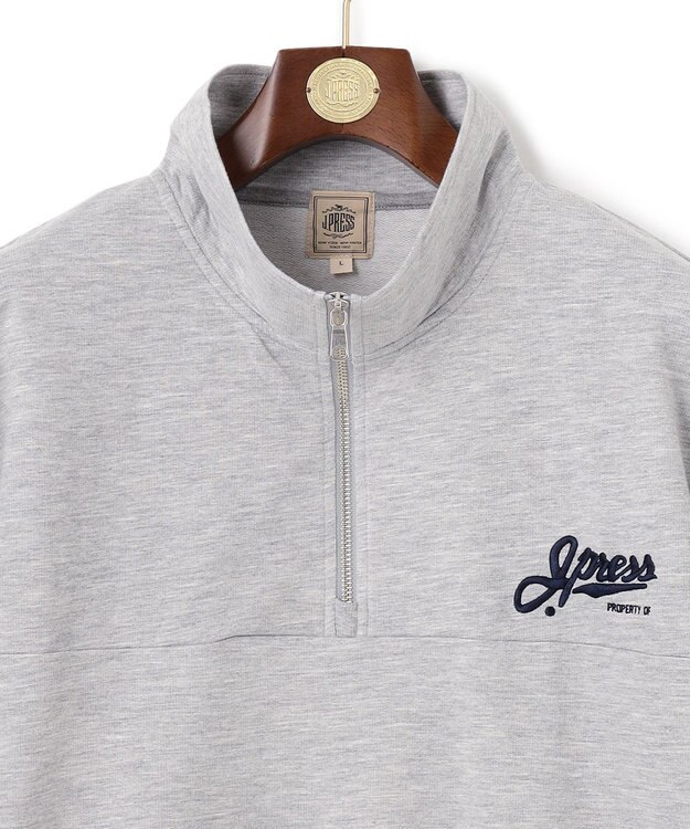 J.PRESS MEN 【KING SIZE】インレージャージー ロゴハーフジップスウェット ライトグレー系