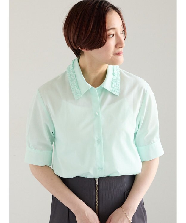 Te chichi ミニフリルトリムカラーブラウス ミント