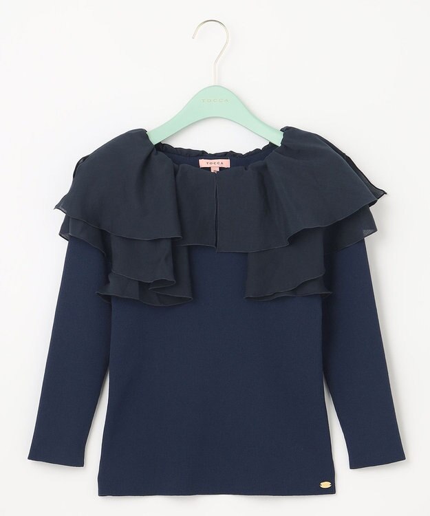 TOCCA 【洗える！】VOYAGE FRILL トップス ネイビー系