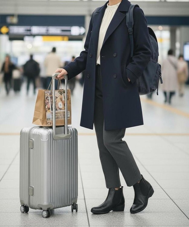 Pointer 本革 両ゴム サイドゴアショートブーツ ブラック