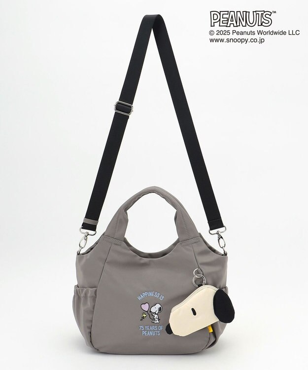 Y'SACCS SNOOPYデザイン　ギャザー2wayミニトート グレー