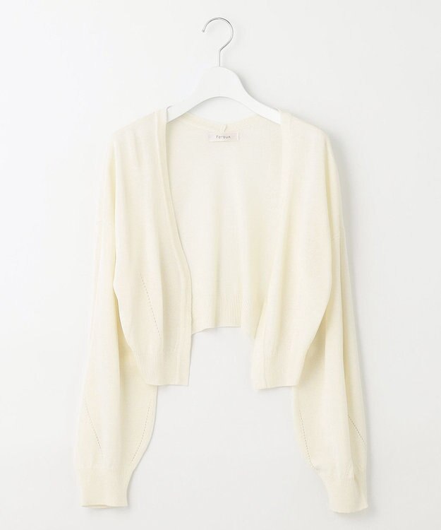 Feroux 【洗える】アイレット ボレロ アイボリー系