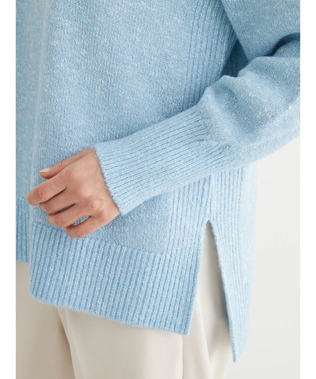 Green Parks ラメ糸ミックスニットプルオーバー Blue