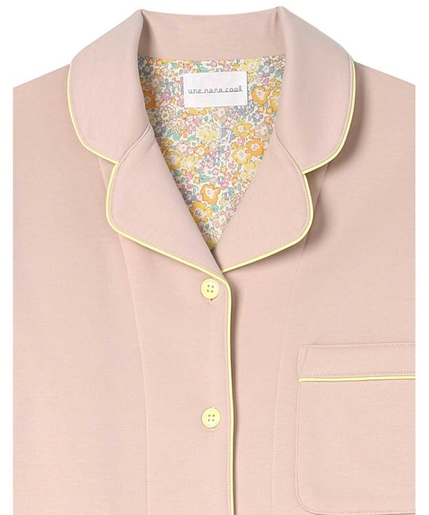 une nana cool 【綿混】ハイゲージダブルエアー 長袖開襟パジャマ MADE WITH LIBERTY FABRIC ピンク