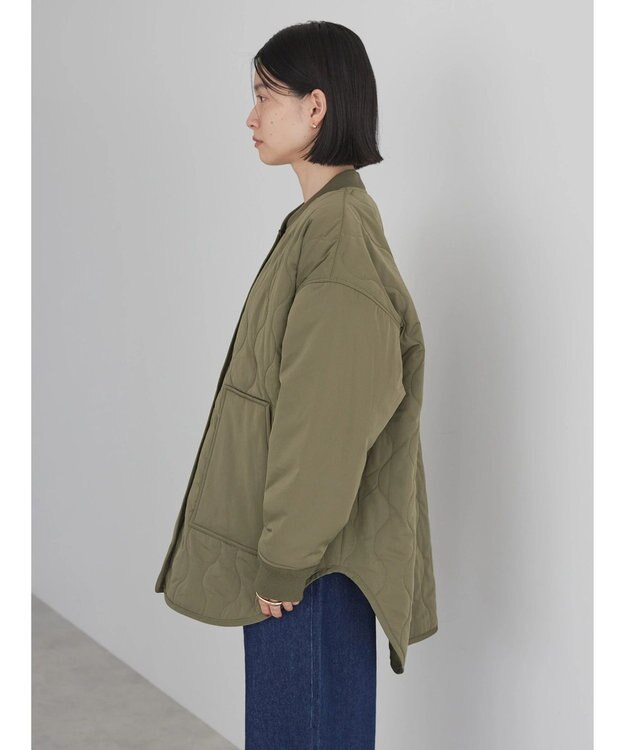 AMERICAN HOLIC キルポカリブ付きキルティングブルゾン Khaki