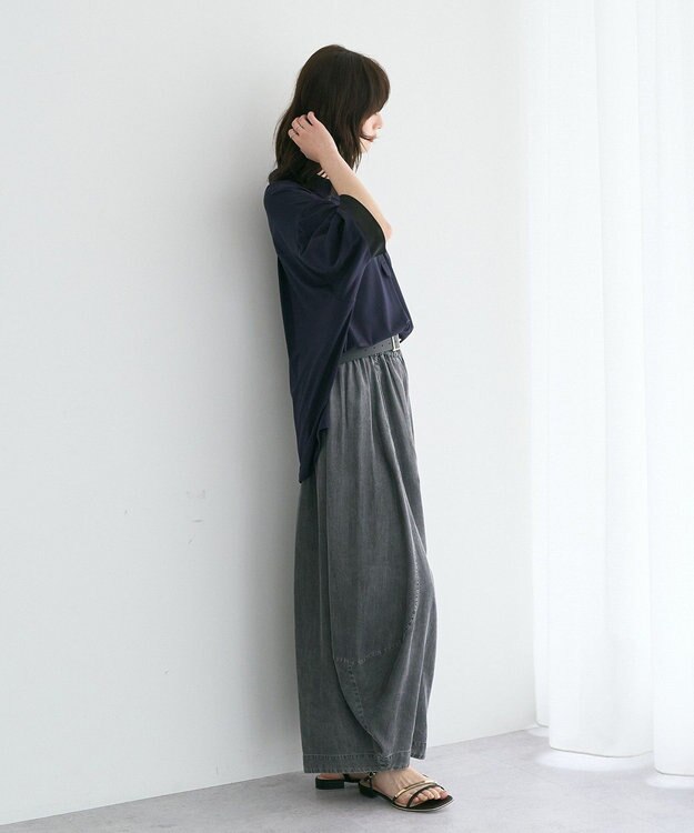 YECCA VECCA デニムコクーンドレープパンツ Black