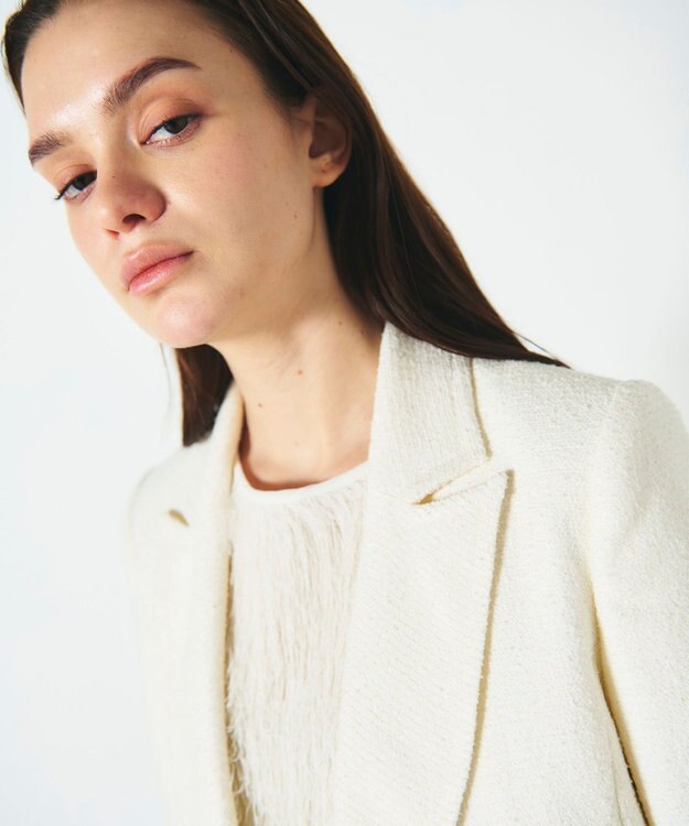 GRACE CONTINENTAL ツイードテーラージャケット ホワイト