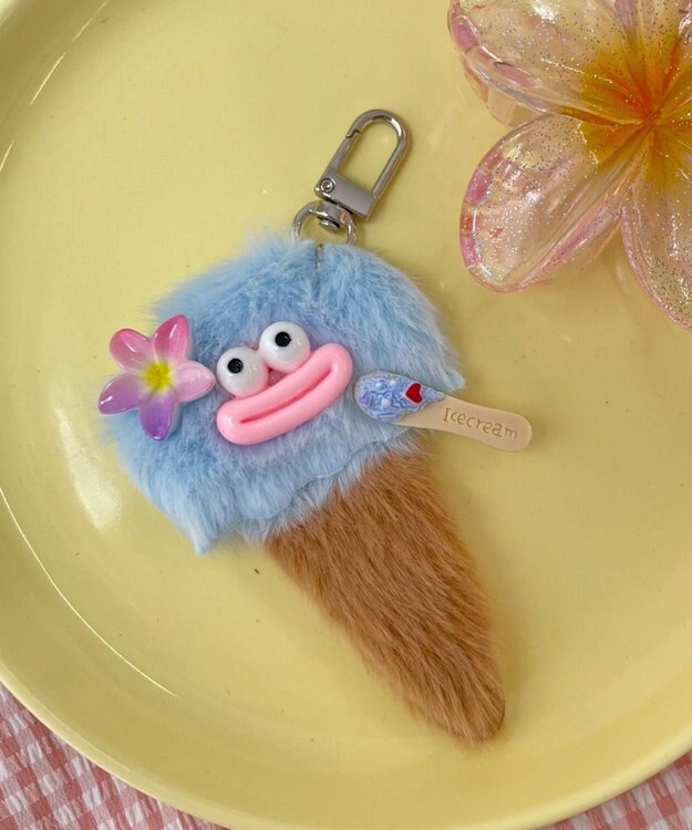 WEGO ミニデリシャスアイスクリームモンスターぬいぐるみキーホルダー サックス