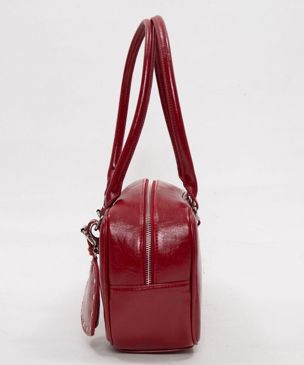 WEGO スタッズハートチャーム付きハトメボストン レッド