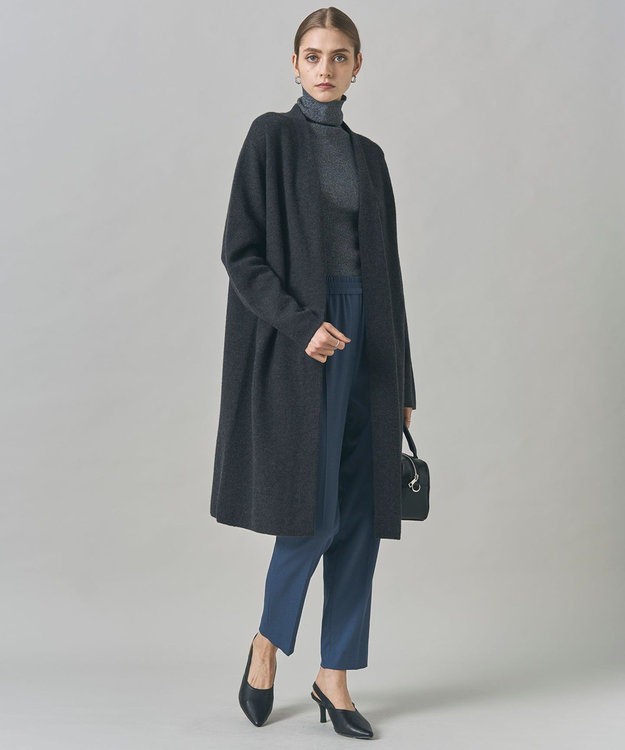 ICB L ミルドウール ロングカーディガン チャコール系