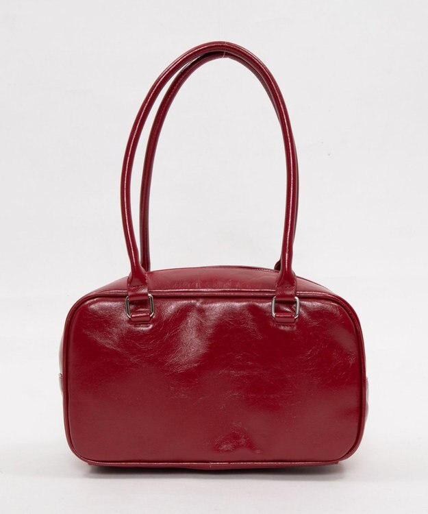 WEGO スタッズハートチャーム付きハトメボストン レッド