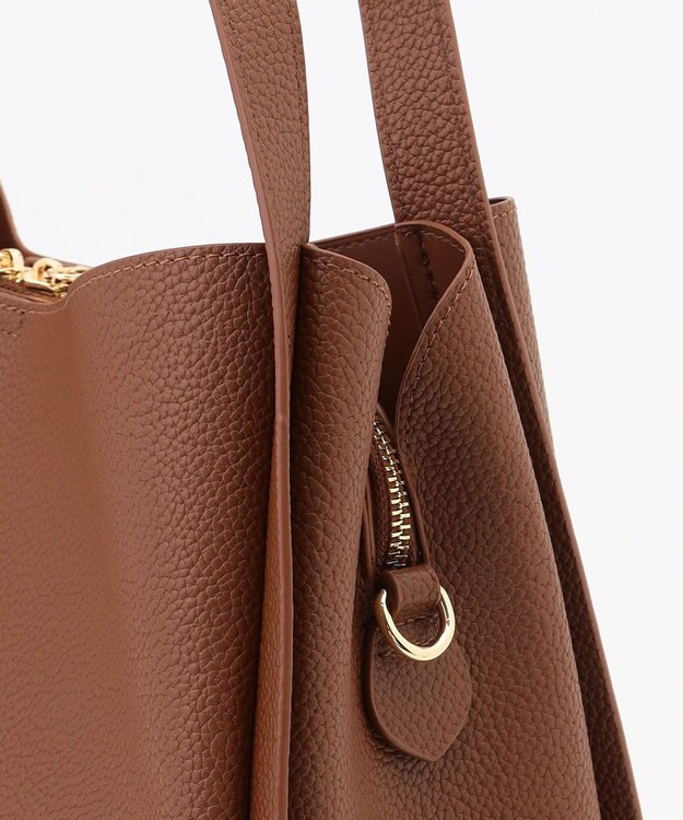 LA BAGAGERIE ソフトシュリンク2WAYハンドバッグ large チョコ