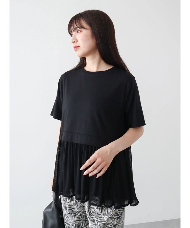 Green Parks メッシュドッキングチュニック Black