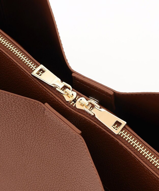 LA BAGAGERIE ソフトシュリンク2WAYハンドバッグ large チョコ