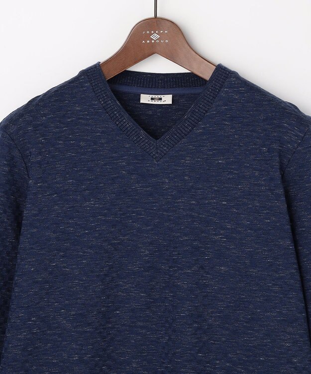 JOSEPH ABBOUD 【上質な肌触りと美しい光沢感 】ブロックリンクス 長袖Ｔシャツ　26SSモデル ダルブルー系