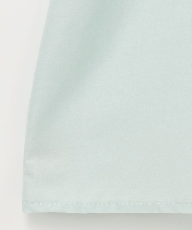 自由区 S 【カタログ掲載・洗える】エンブロイダリーローン ブラウス アクア×ベージュ