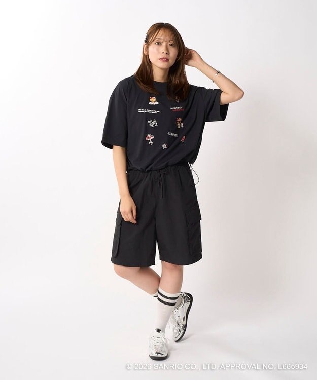 OP／FILA 【Ocean Pacific×ハローキティ】ラッシュTシャツ ブラック