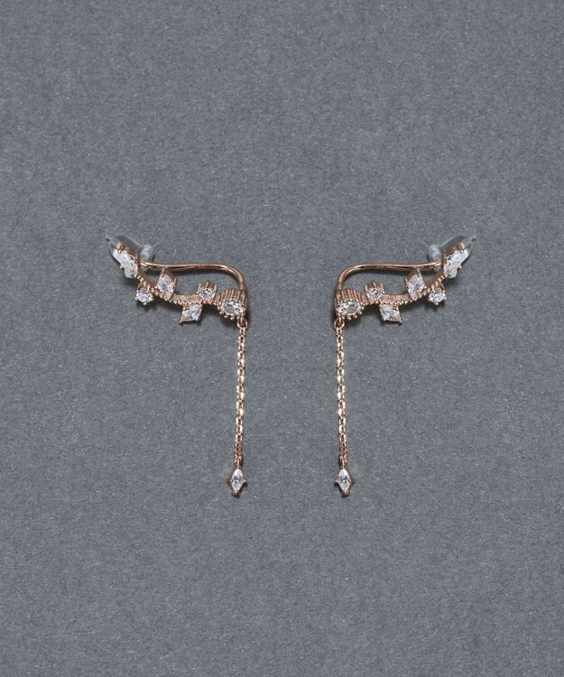 Phoebe 〈シリーズ累計販売10000点突破！〉2wayフラワリービジューピアス&イヤリング　ローズゴールド ローズゴールド