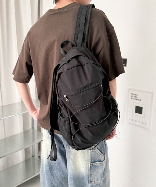 WEGO 【ユニセックス着用ITEM】コードデザインバックパック ブラック