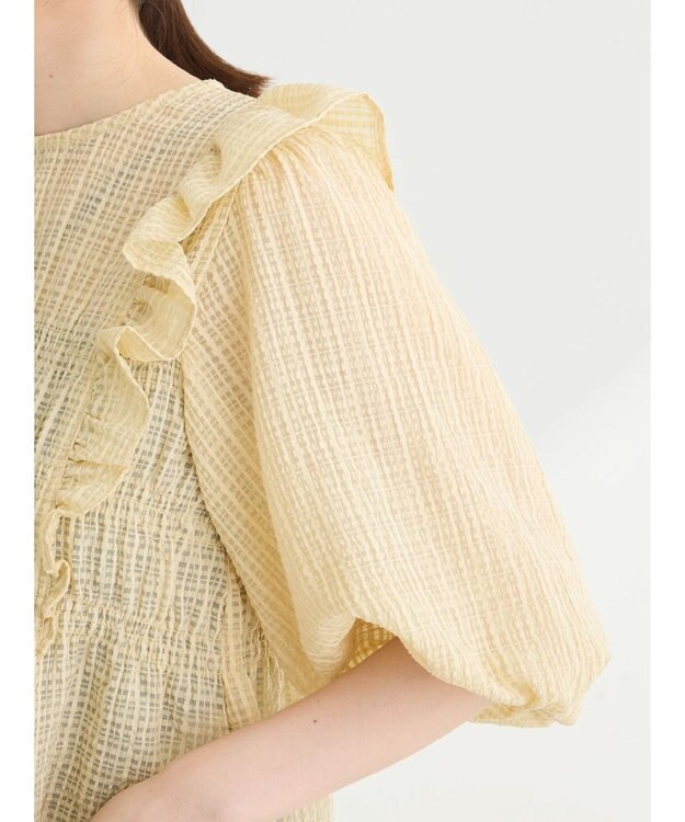 Green Parks ・ＥＬＥＮＣＡＲＥ　ＤＵＥ　シャドーチェックブラウス Yellow