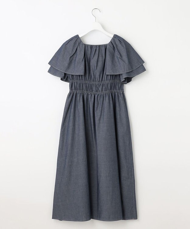 Feroux 【洗える】ラッフル ワンピース ブルー系