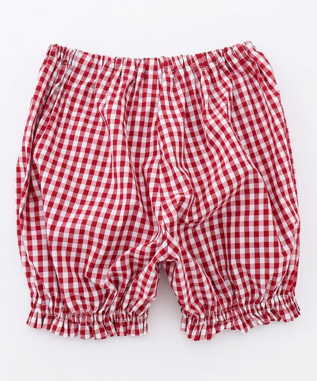 組曲 KIDS 【80-100㎝】ギンガム セットアップ レッド系3