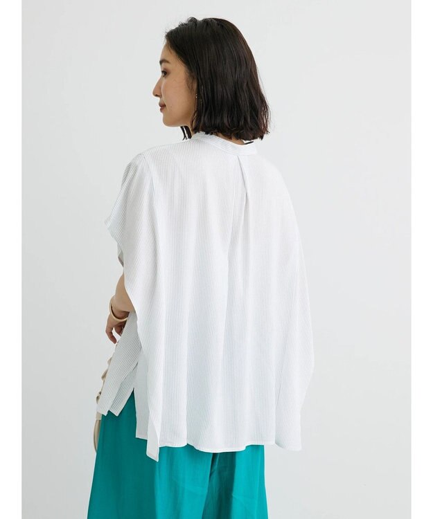 Green Parks 接触冷感　アソート柄ブラウス Stripe White