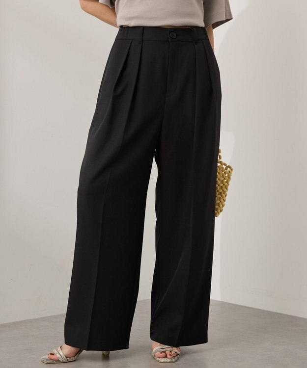 AMERICAN HOLIC タックワイドパンツ Black